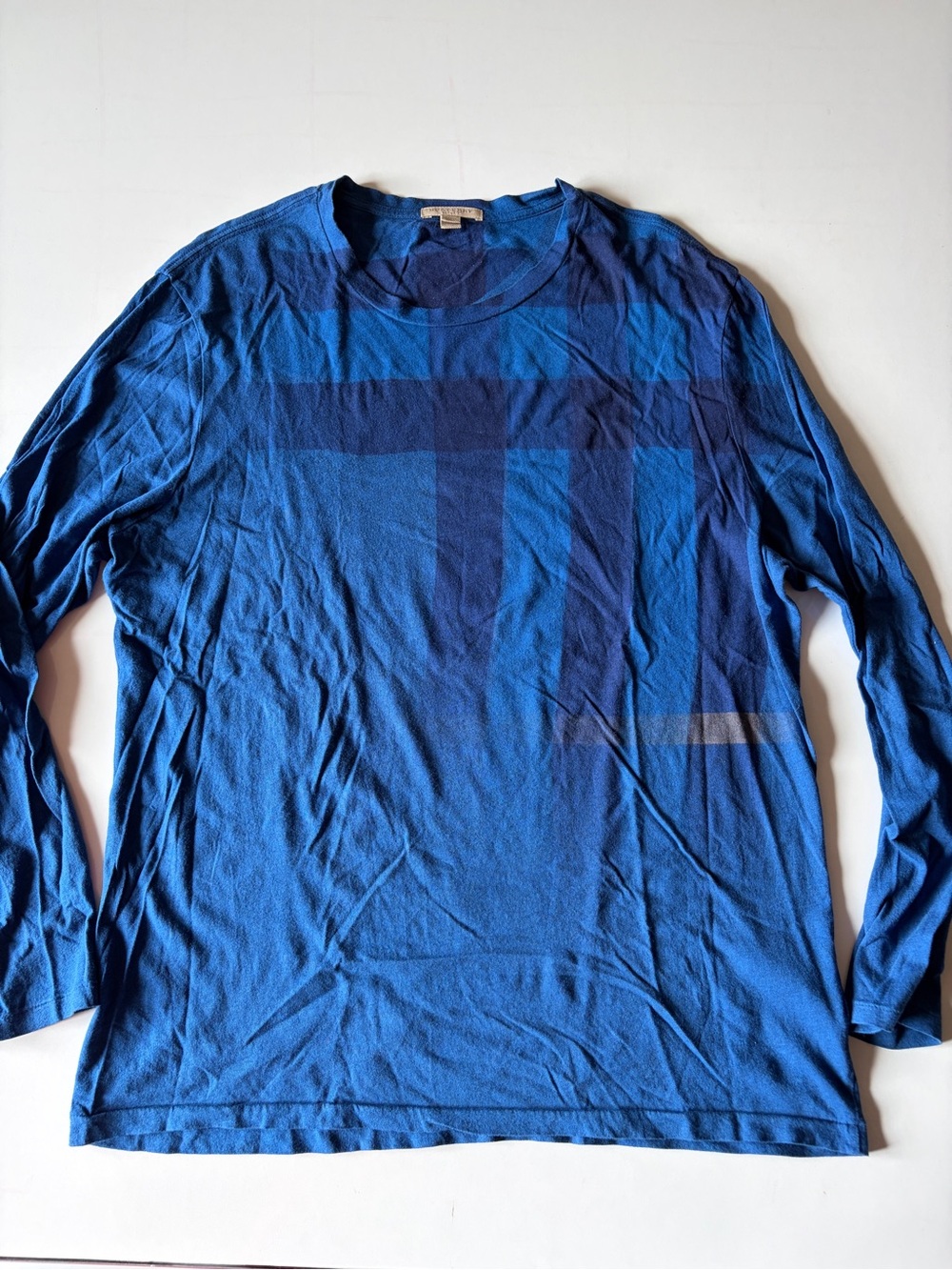 Burberry Brit blue long sleeve cotton shirt men’s size XL see measurements
